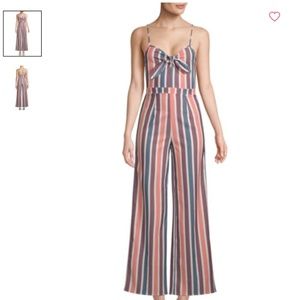 NWT Free Generation Striped Tie-Front Jumpsuit